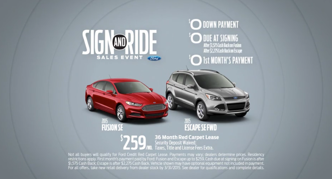 Florida Ford Dealers Fusion and Escape television ad- Redline Affinity Group auto dealership marketing